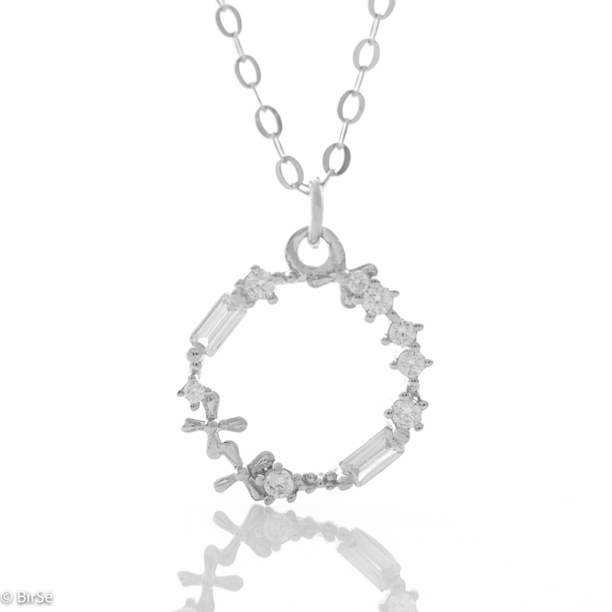 Silver Necklace with Zirconia