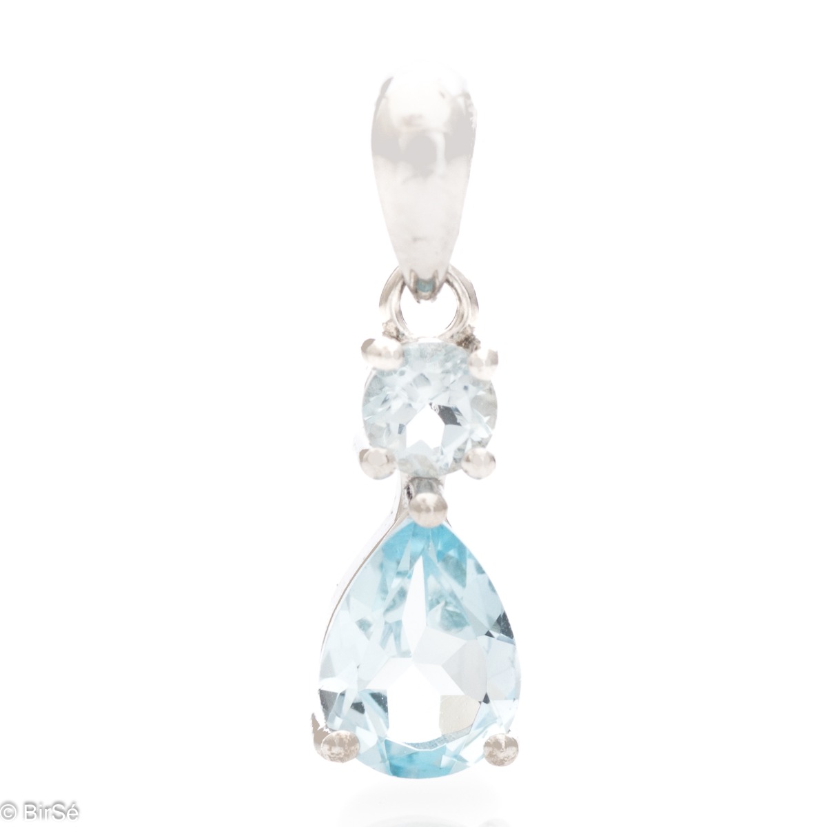 Silver pendant - Natural Blue Topaz 1,40 ct.