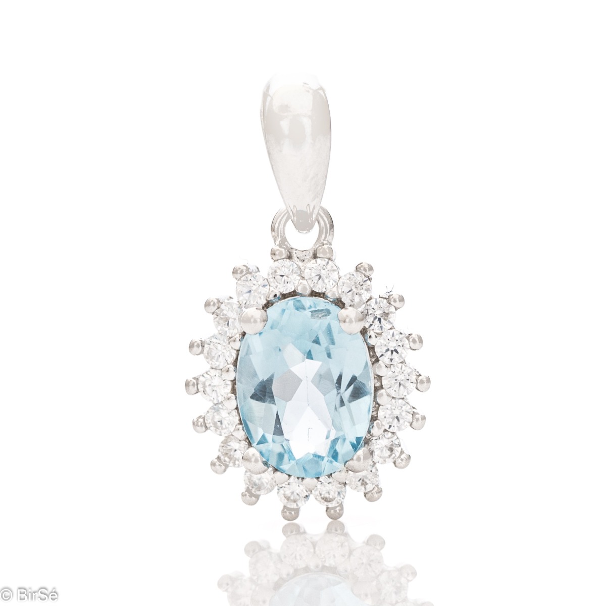 Silver pendant - Natural Blue Topaz 1,60 ct.