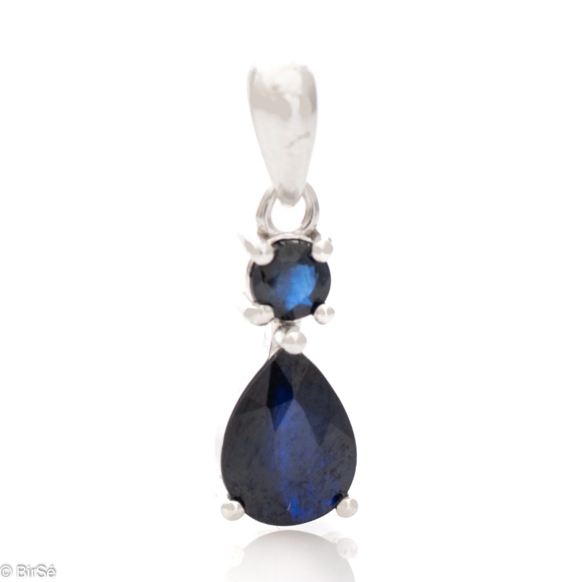 Silver pendant - Natural Sapphire 1,34 ct.