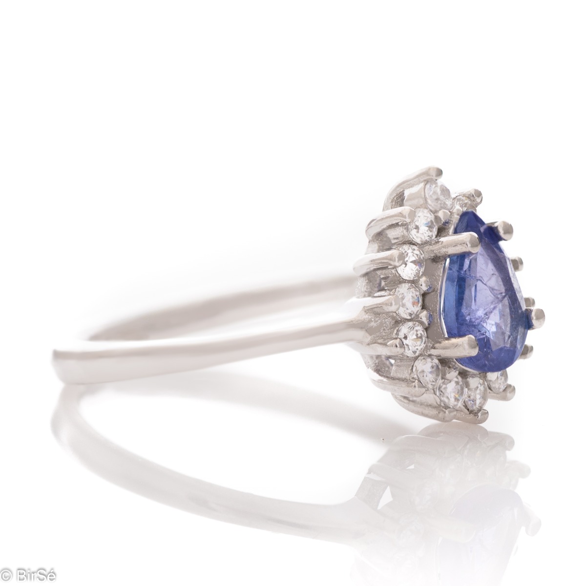 Silver ring - Drop Natural Tanzanite 0,90 ct.