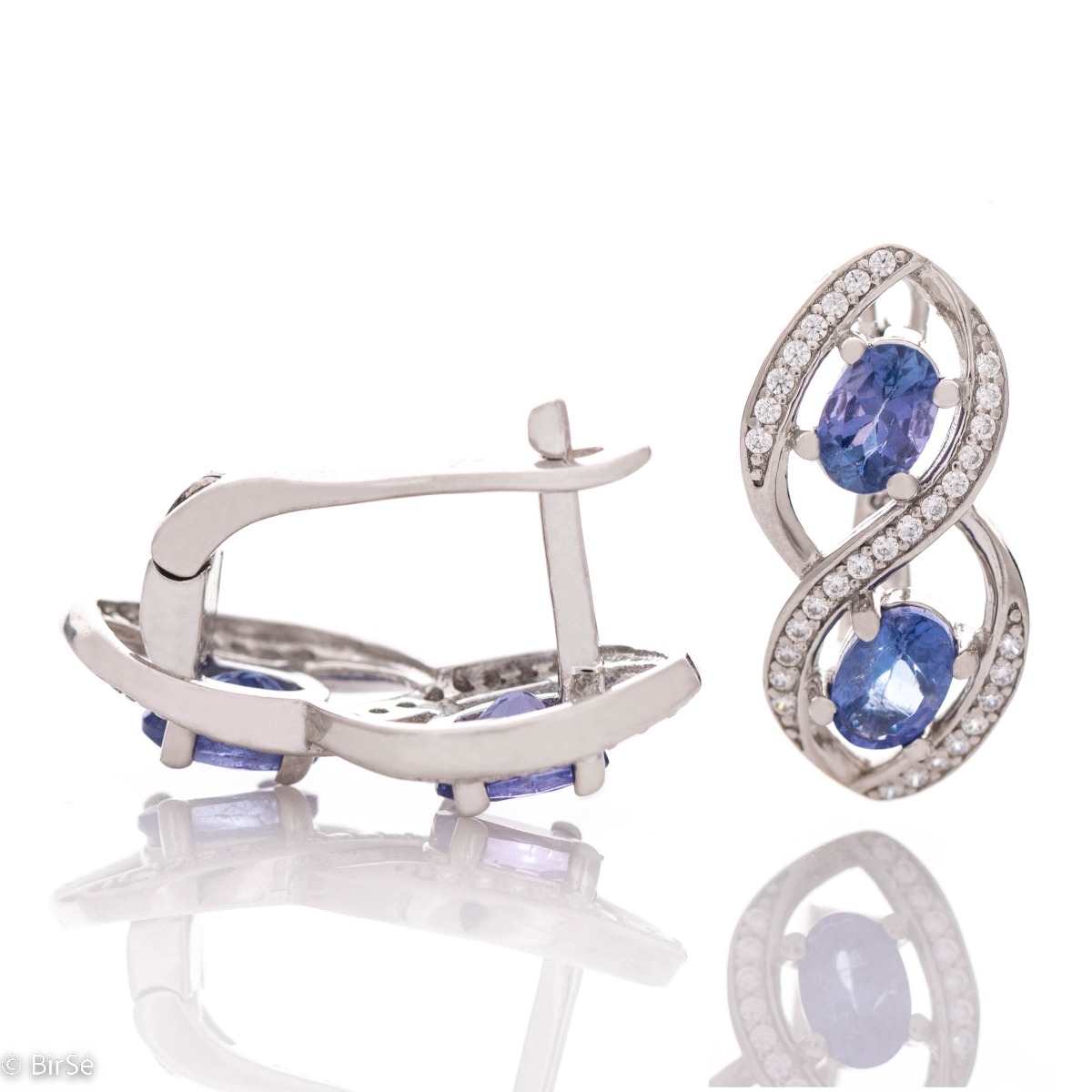 Silver earrings - Natural Tanzanite 0,80 ct.