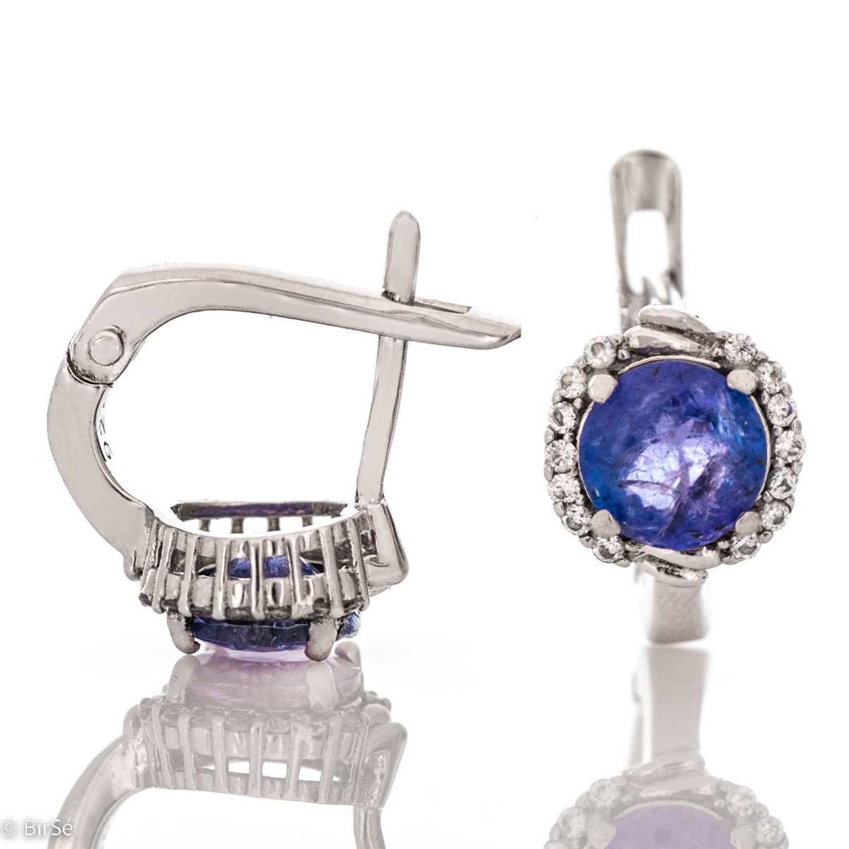 Silver earrings - Natural Tanzanite 4,00 ct.