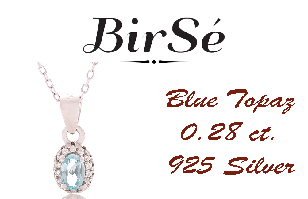 Silver necklace - Natural Blue Topaz 0,28 ct.