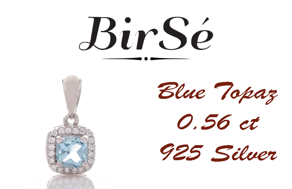 Silver pendant - Natural Blue Topaz 0,56 ct.