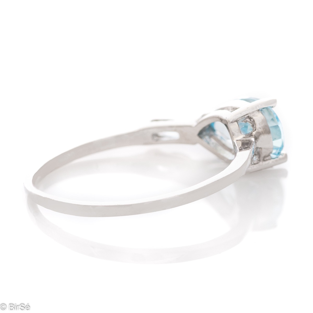 Silver ring - Drop Natural Blue Topaz 1,60 ct.