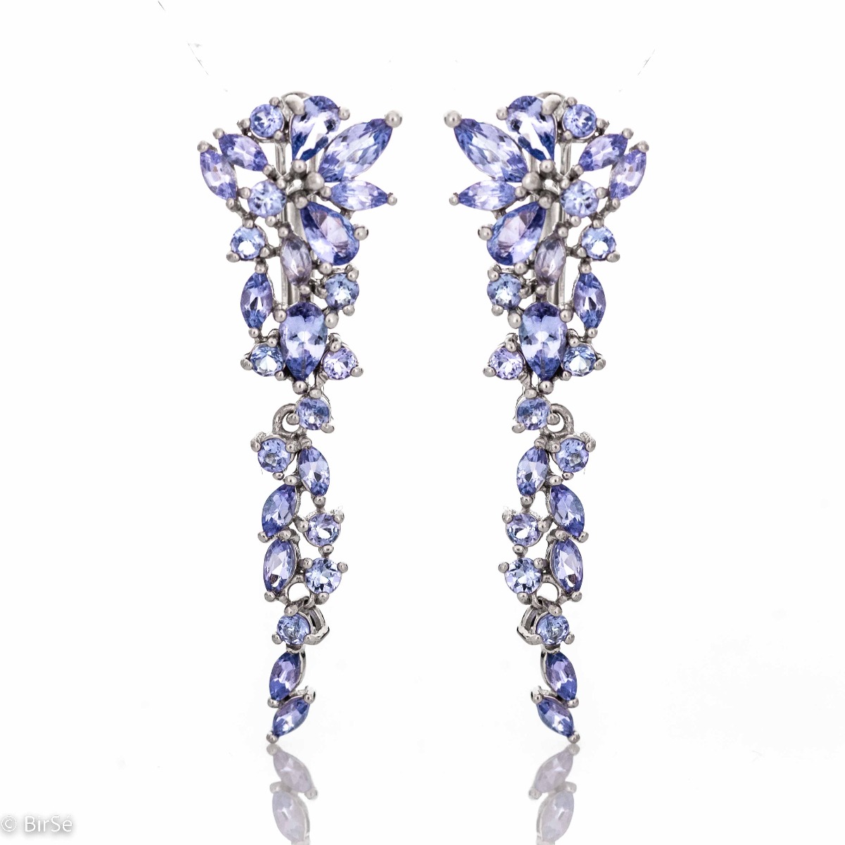 Silver Earrings - Natural Tanzanite 6,76 ct.