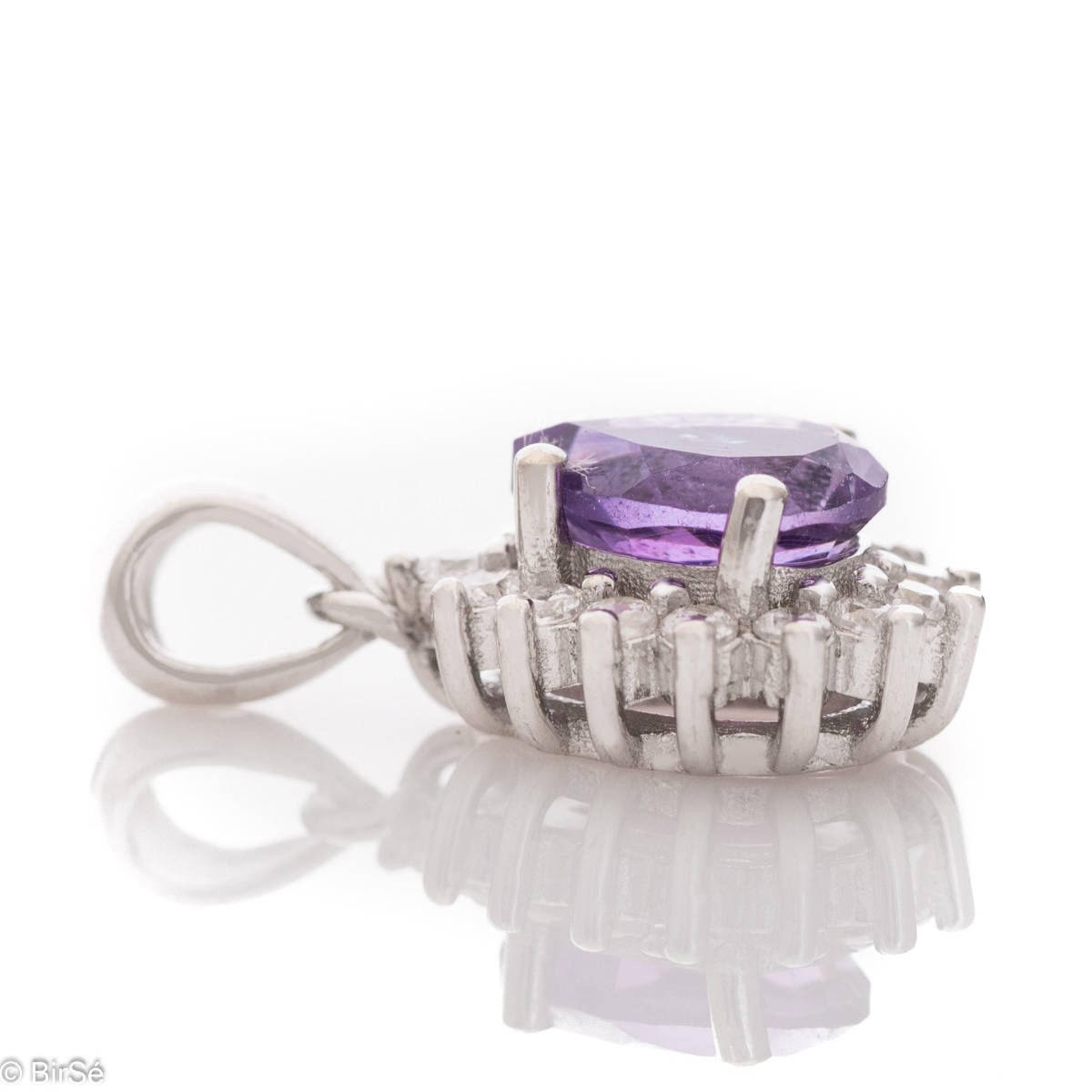 Silver pendant - Natural Amethyst 0,85 ct.