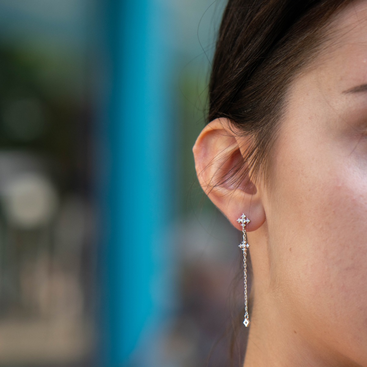 Silver earrings - Cross