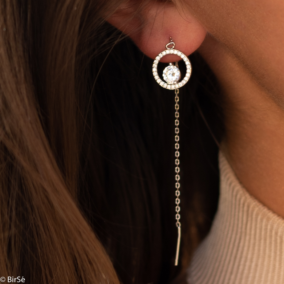 Long Silver Earrings