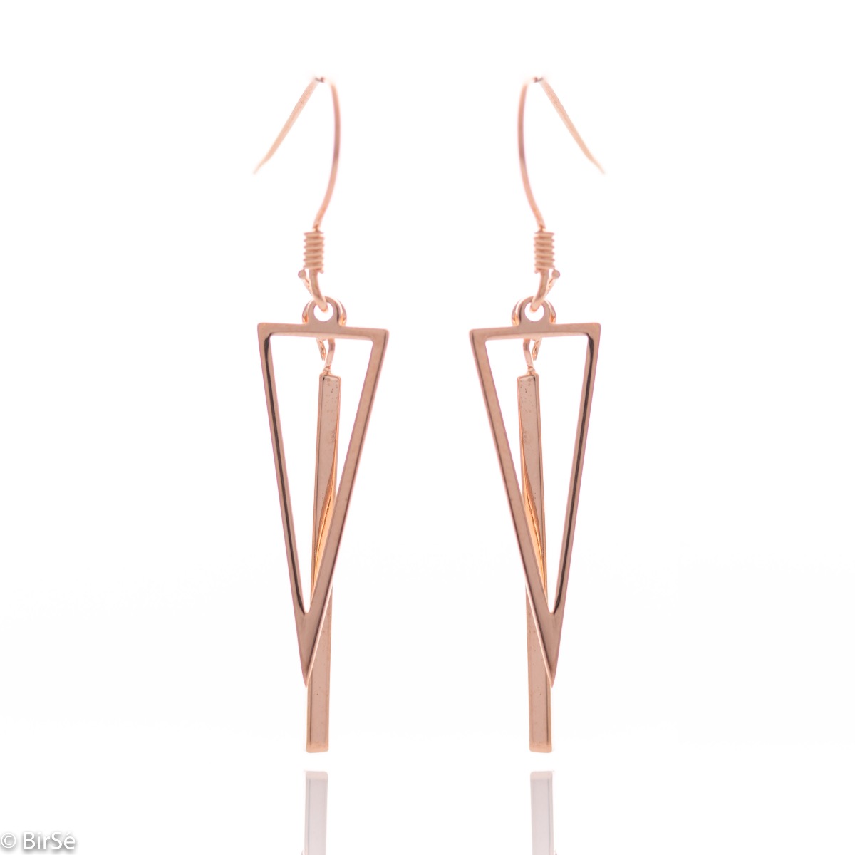 Rose Rhodium Plated Long Silver Earrings